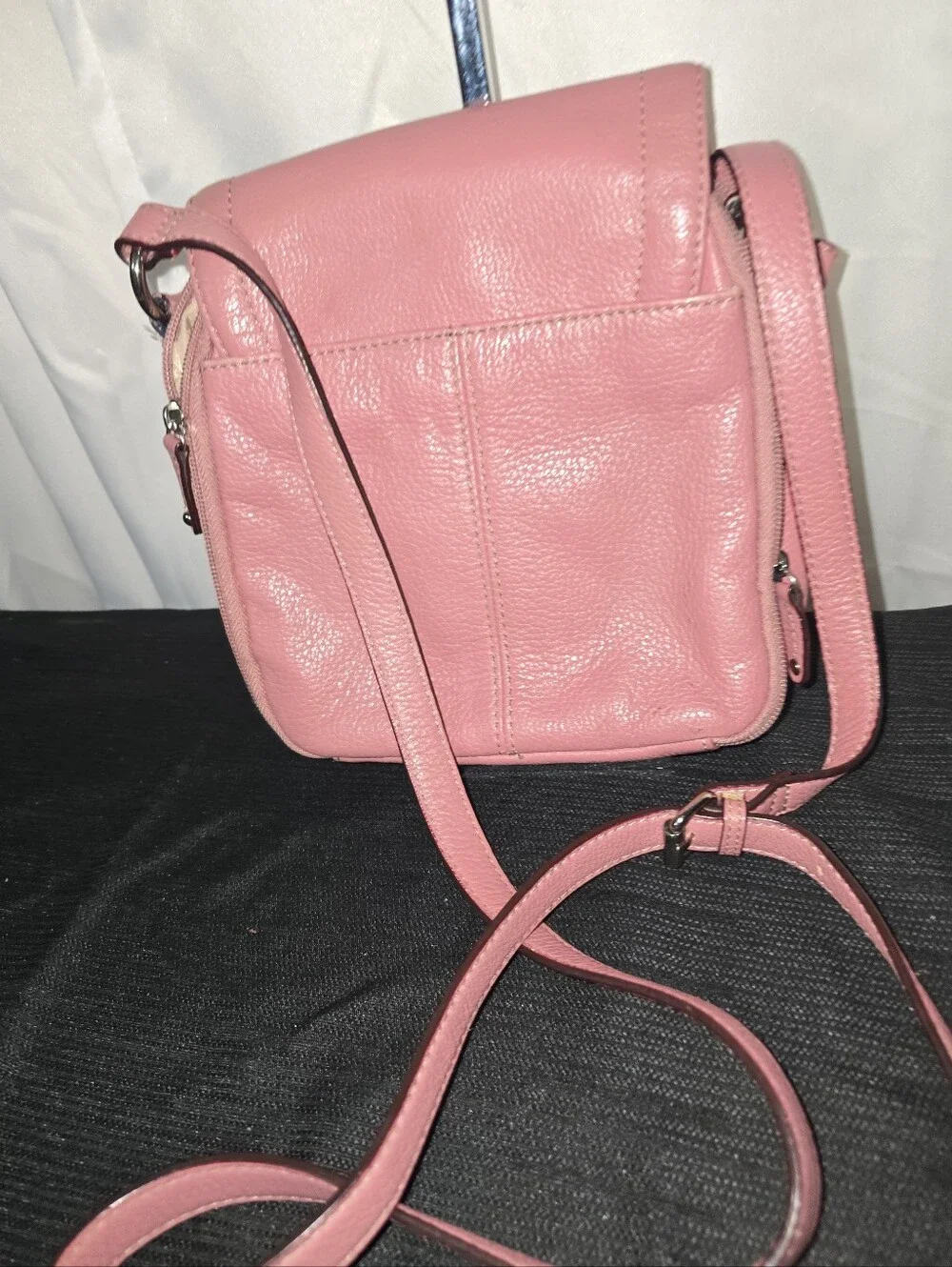 TIGNANELLO RARE GENUINE Pink Leather 3 DIVIDER Crossbody Bag